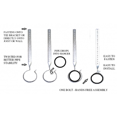 40mm PVC S/Steel HANGING BRACKET x 450mm